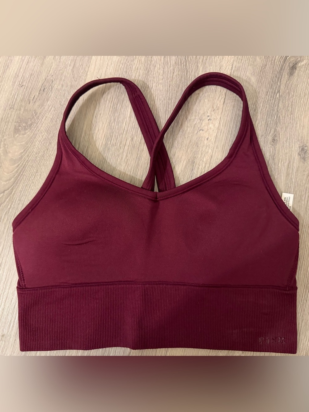 PINK Victoria's Secret Burgundy Cross-Back Sports Bra